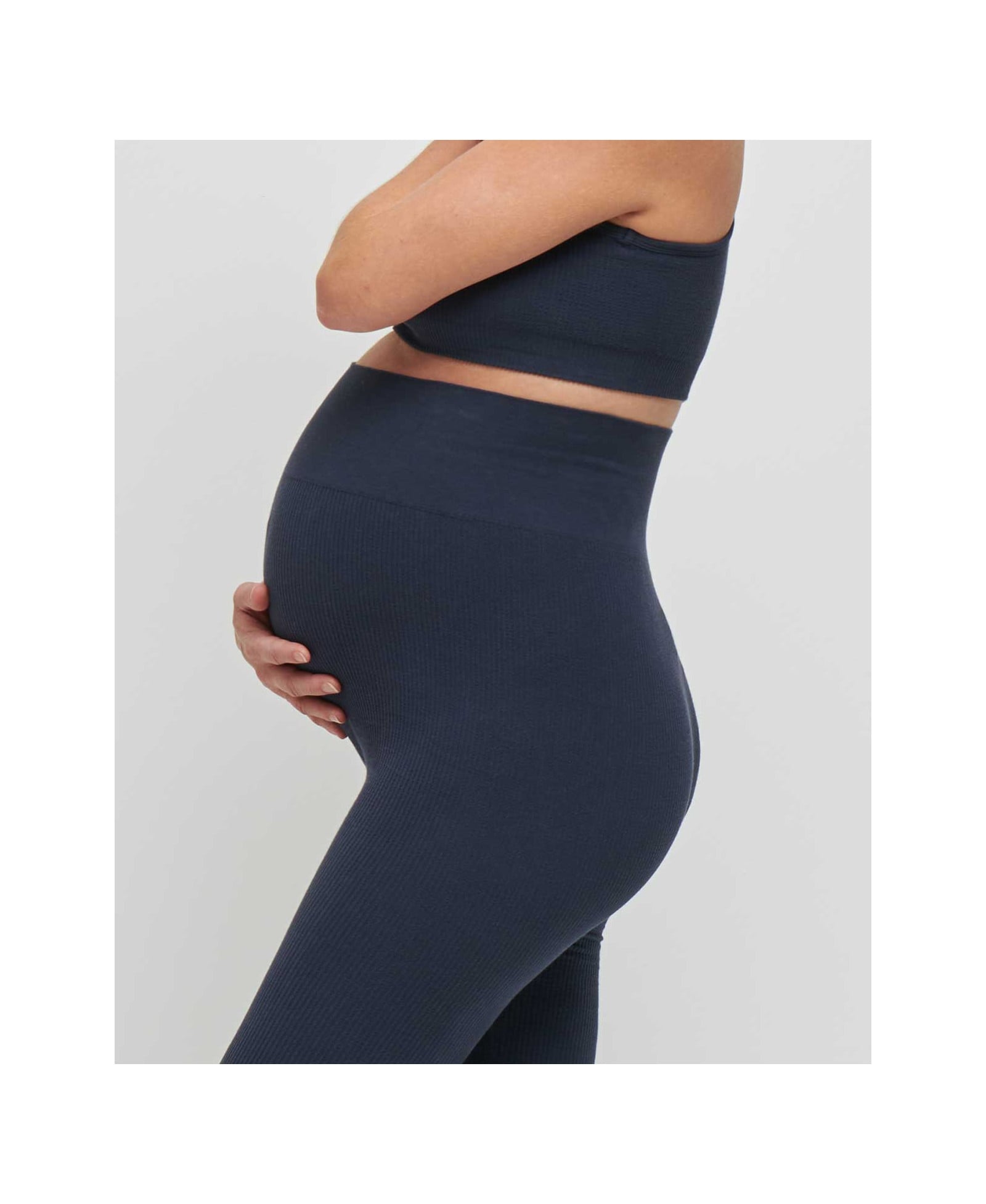 FUTURO FASHION Legging Court Grossesse Coton – Confort Taille Haute 3/4 Été Très Doux Femme Enceinte