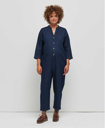 Alba Raw Denim Maternity Jumpsuit l Comfortable and Stylish Overalls