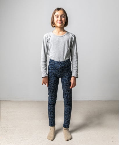 Mom/kids blue leopard leggings set