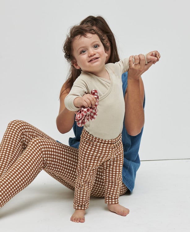 Legging Enfant Vichy camel coton bio