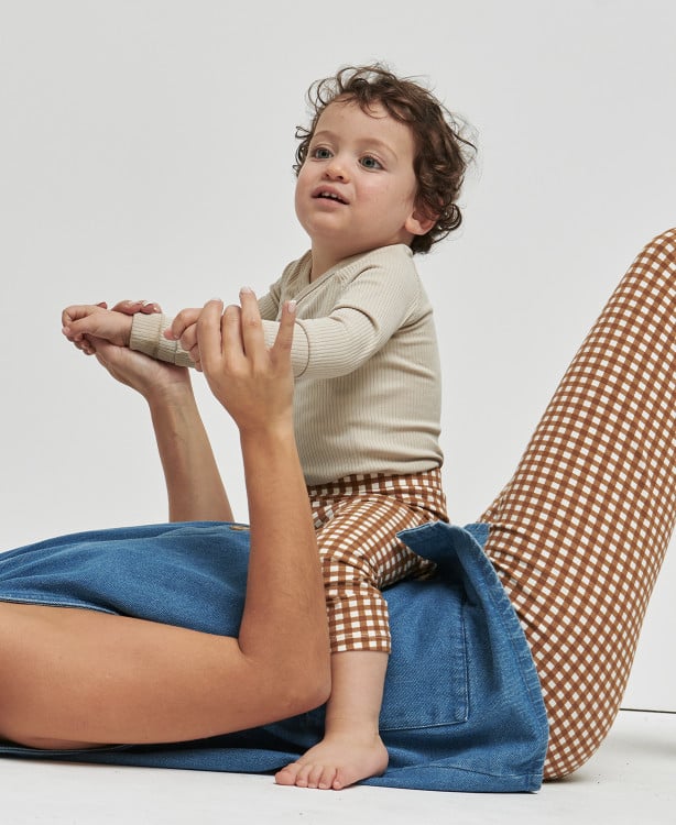 Legging Enfant Vichy camel coton bio