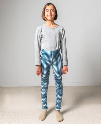 Duo leggings vichy bleu maman/enfant l Leggings Cool & Confortables
