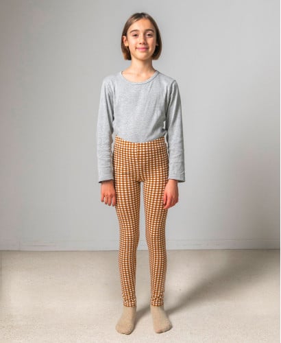 Duo leggings vichy camel maman/enfant l Leggings Confortables & Stylés