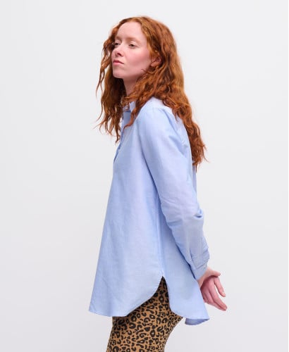 Chemise Grossesse Coton Bleu Justine