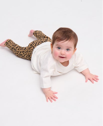 Legging Enfant léopard Camel coton bio