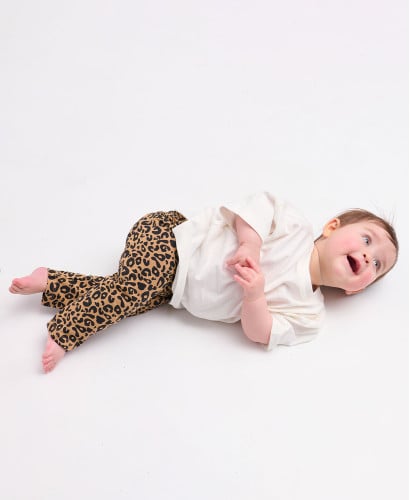Leggings Kinder Kamel Leopardenmuster Bio-Baumwolle