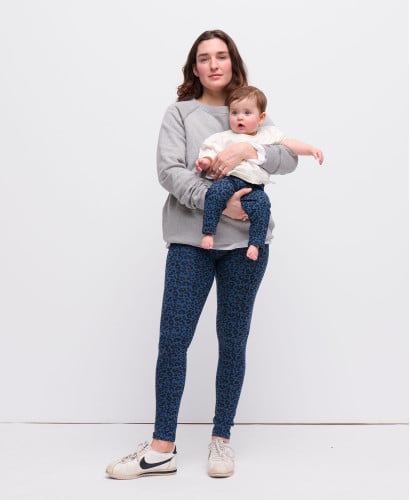 Duo leggings léopard bleu maman/enfant