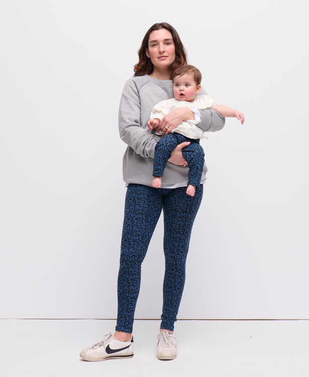Duo leggings léopard bleu maman/enfant