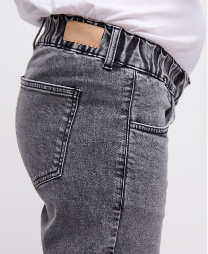 Gray Straight Pregnancy Jeans