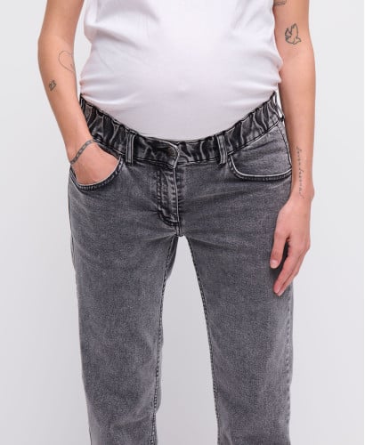 Gray Straight Pregnancy Jeans