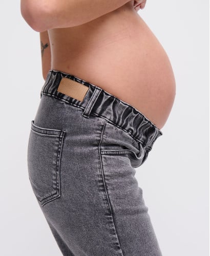 Gray Straight Pregnancy Jeans