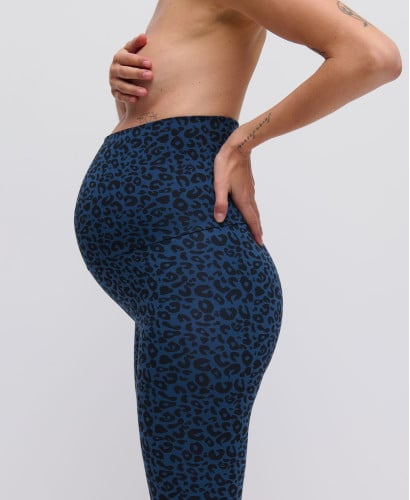 Umstandsleggings Gaensebluemchen | Mitwachsend Schwangerschaft -  Blauer Leopard 