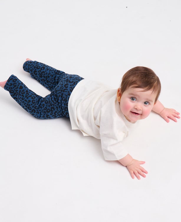Leggings Kinder Leopardenblaue Bio-Baumwolle