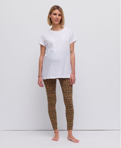 T-shirt Grossesse Manches Courtes Coton Bio Blanc