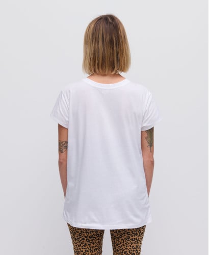 Schwangerschafts-T-Shirt mit kurzen Ärmeln aus Bio-Baumwolle weiß