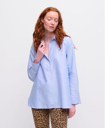 Chemise Grossesse Coton Bleu Justine