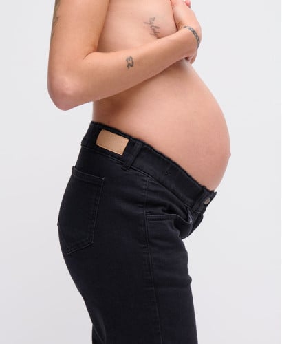 Black Straight Pregnancy Jeans