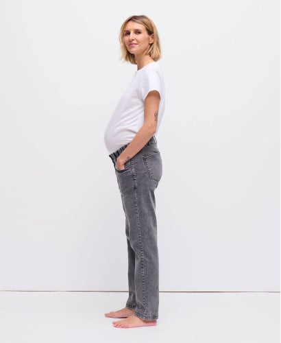 Umstandsjeans Straight Blau | Fließende Jeans für Schwangere -  Graue 