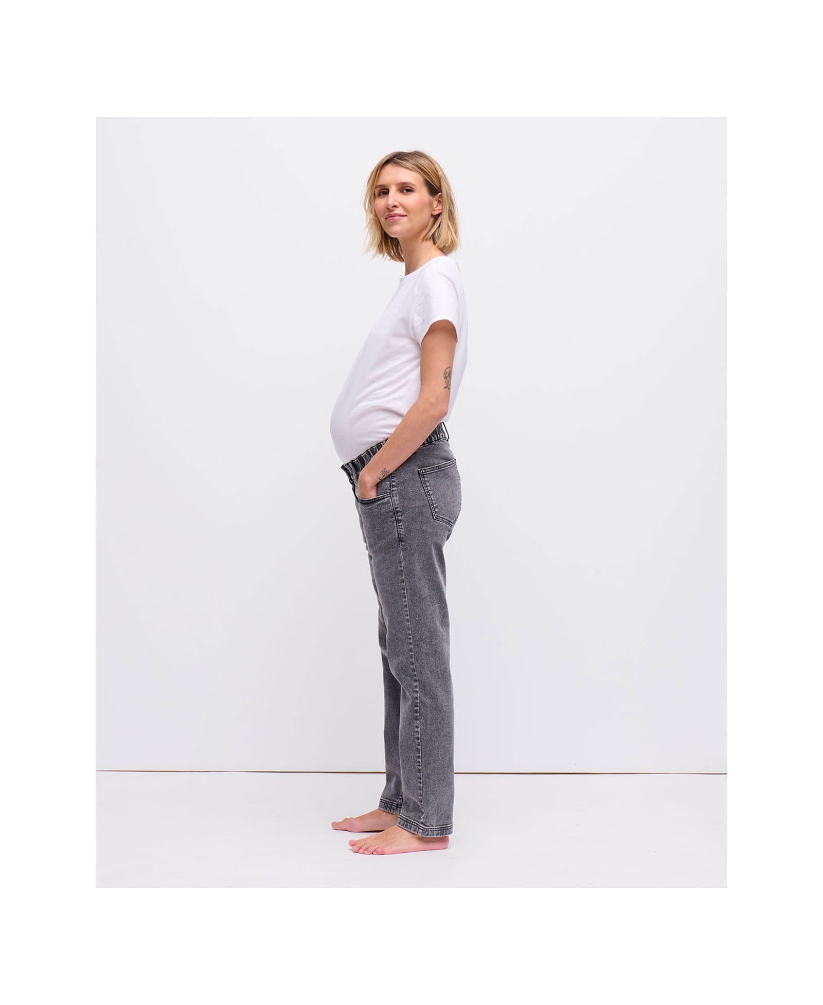 Jean De Maternité MAMAJEANS Passy - Coupe Droite Vintage - Made In Italy - Coton Élasthanne