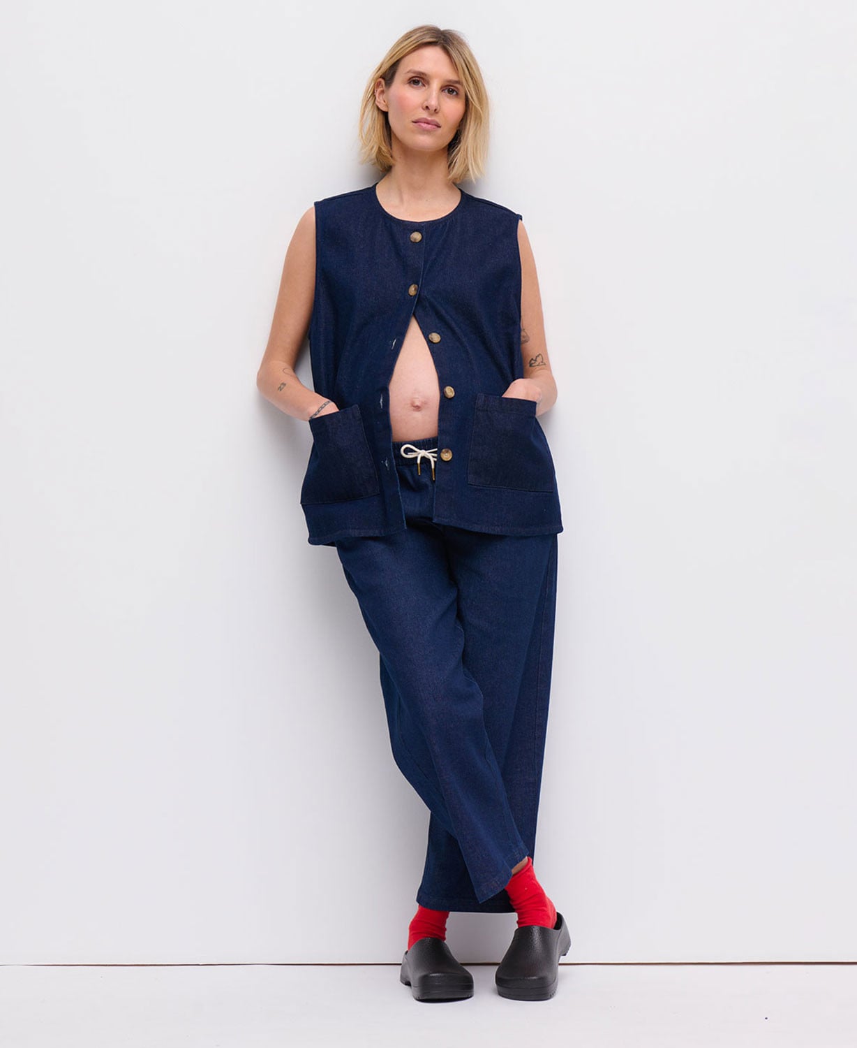 Denim Raw Blue Maya Sleeveless Jacket