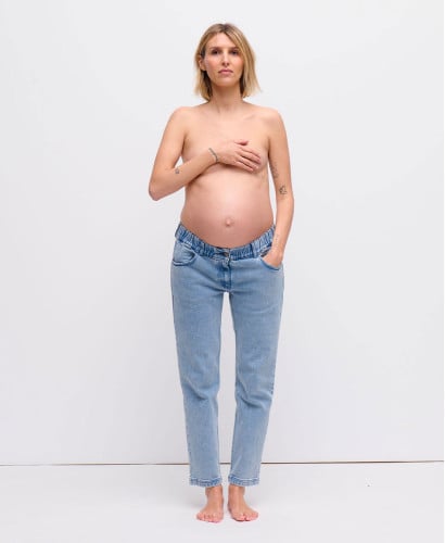Light Blue Straight Pregnancy Jeans