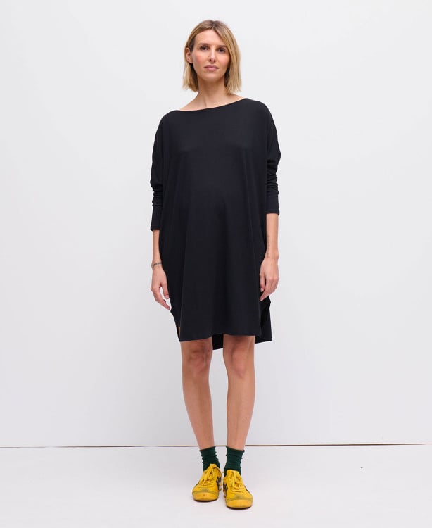 Robe Grossesse Tencel Noir Jeanne