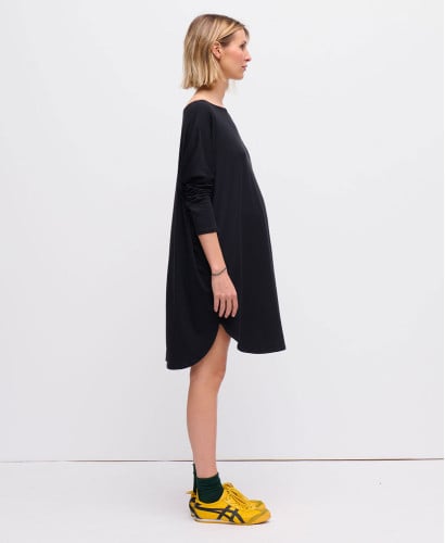 Schwangerschaftskleid Schwarz Tencel Jeanne