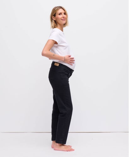 Black Straight Pregnancy Jeans
