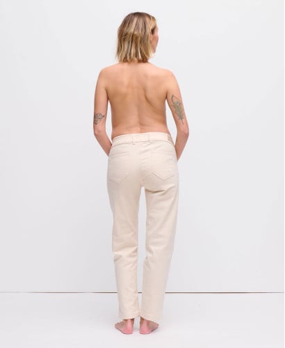 Ecru Straight Pregnancy Jeans