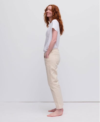 Ecru Straight Pregnancy Jeans