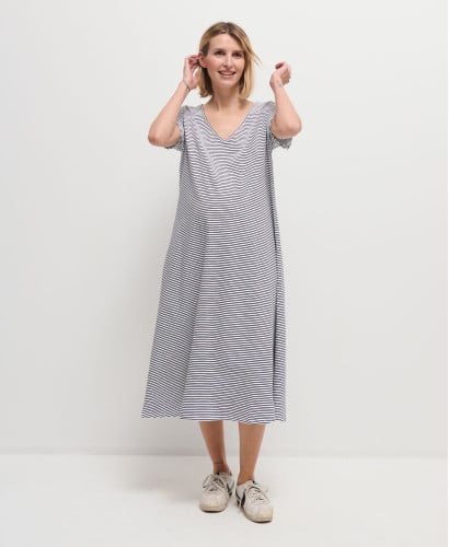 Michèle Cotton Striped Pregnancy Dress