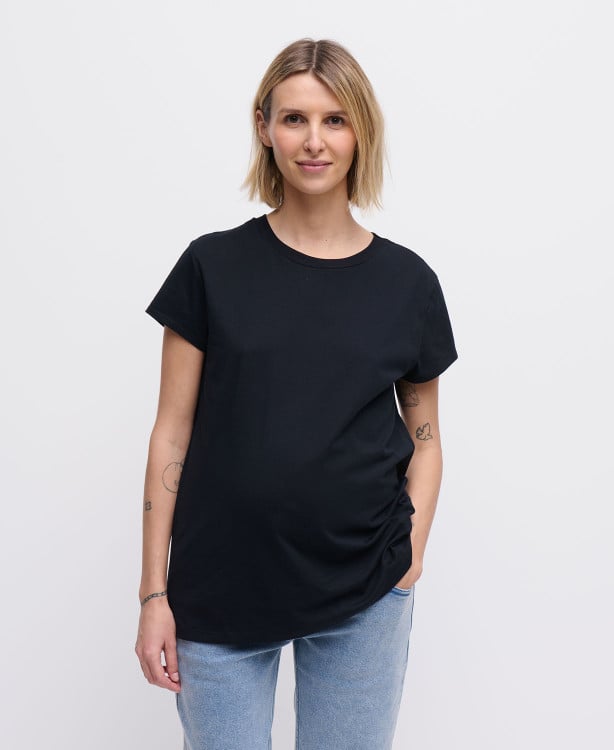 T-shirt Grossesse Manches Courtes Coton Bio Noir