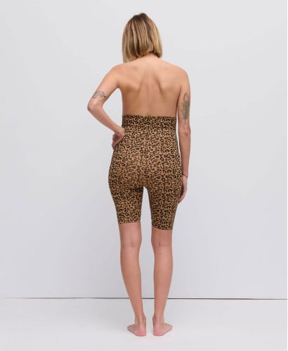 Biker Short Grossesse Léopard Camel Coton Bio