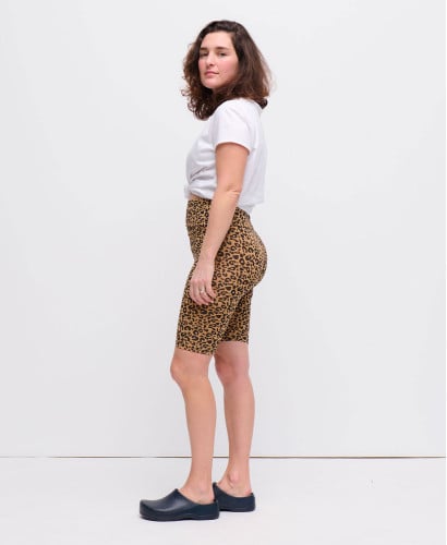 Biker Short Grossesse Léopard Camel Coton Bio