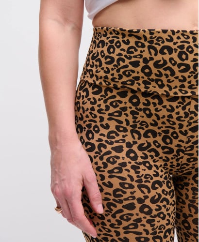 Biker Short Grossesse Léopard Camel Coton Bio