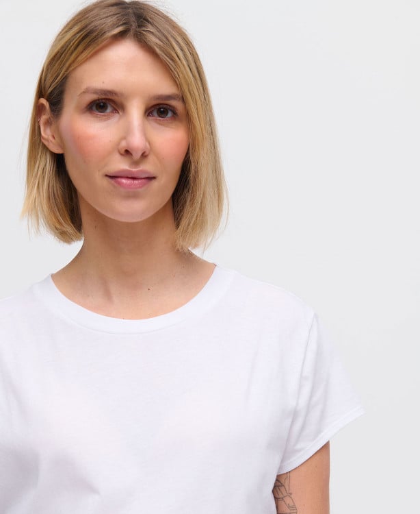 T-shirt Grossesse Manches Courtes Coton Bio Blanc