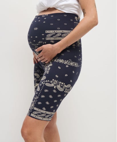 Schwangerschaft-Biker Shorts Bio-Baumwolle Bandana