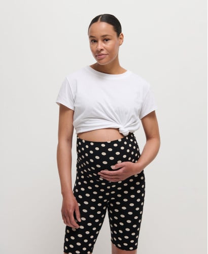 Organic Cotton Polka Dots Pregnancy Biker Shorts