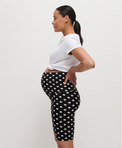 Organic Cotton Leopard Camel Pregnancy Shorts l Maternity Essentials -  Polka Dots 
