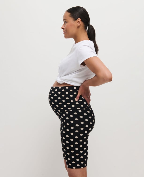 Biker Short Grossesse Noir Pois Coton Bio