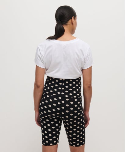 Biker Short Grossesse Noir Pois Coton Bio