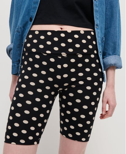 Biker Short Grossesse Noir Pois Coton Bio