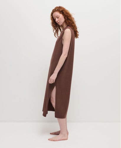 Charlie Vintage Browm Cotton Pregnancy Dress
