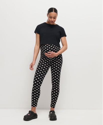 Black Organic Cotton Crop Pregnancy Top