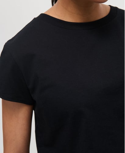 Crop Top Coton Bio Noir