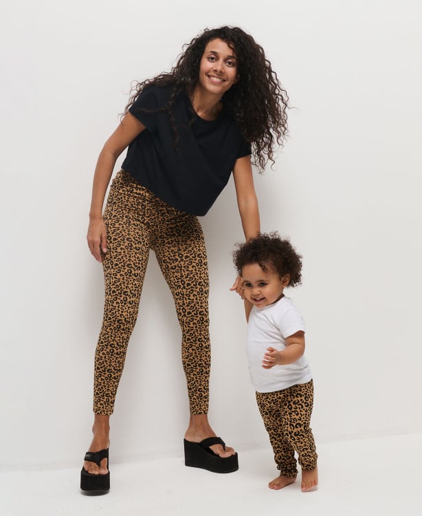 Duo leggings léopard camel maman/enfant