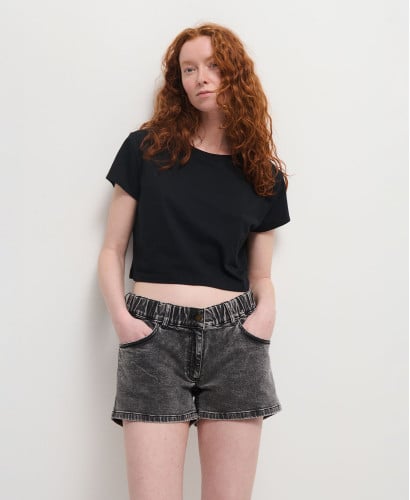 Short Grossesse Denim Gris