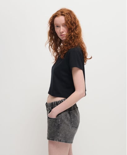 Short Grossesse Denim Gris