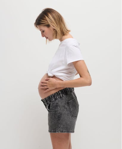 Short Grossesse Denim Gris