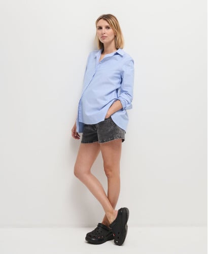Short Grossesse Denim Gris